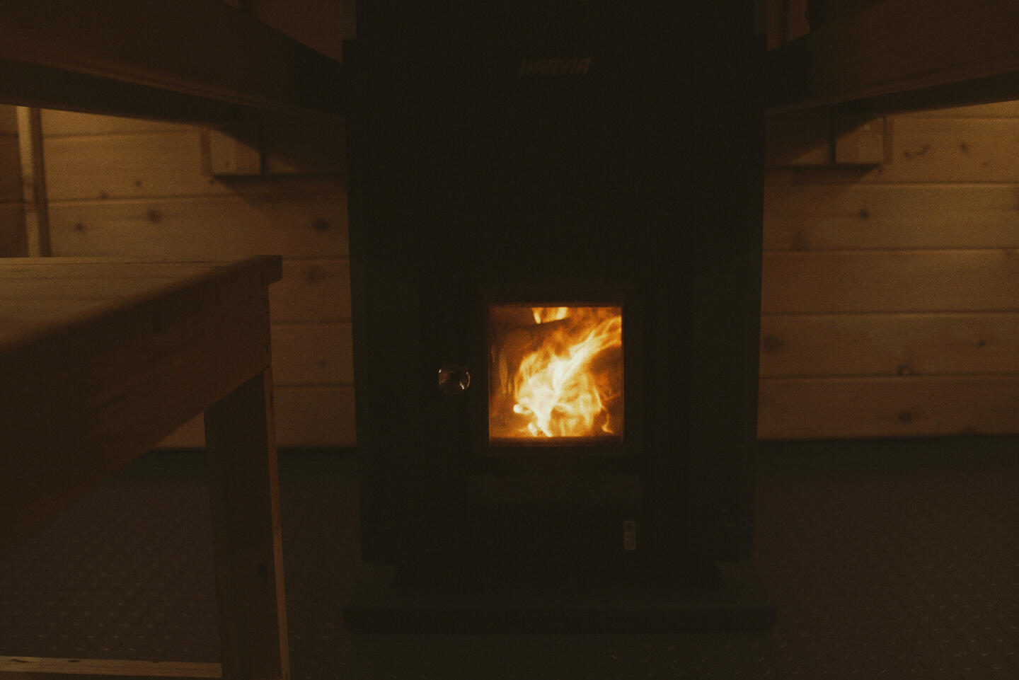 Father and Son enjoy a wood-fired, Finnish steam sauna. Sauna in Prescott, AZ